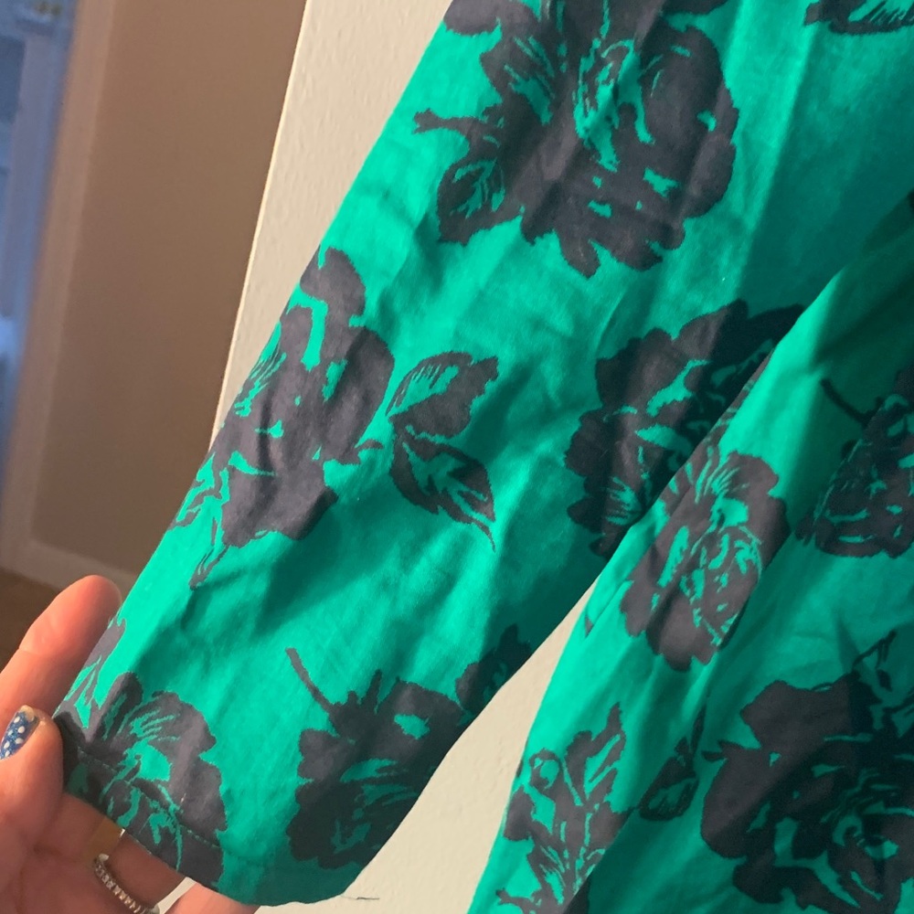 Janie and Jack Elegant Floral A-Line Dress in green and Black - Picture 3 of 9